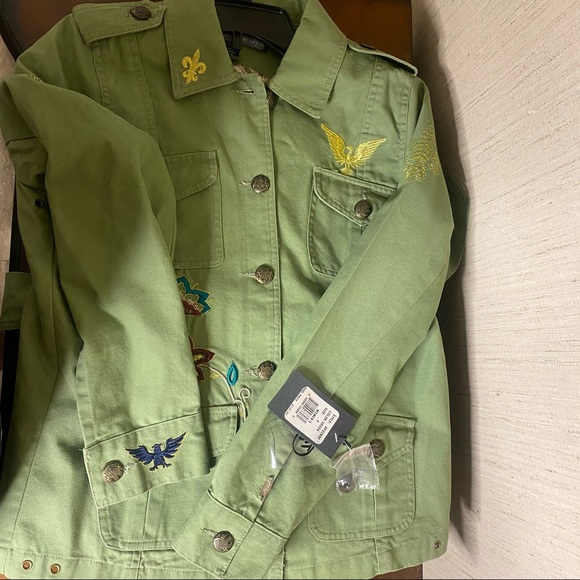 TRUE MEANING Green Jacket Embroidery Sz 4 - Picture 5 of 7